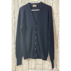 Vintage The Fox Collection Cardigan Sweater Black Grandpa X-Tall 44